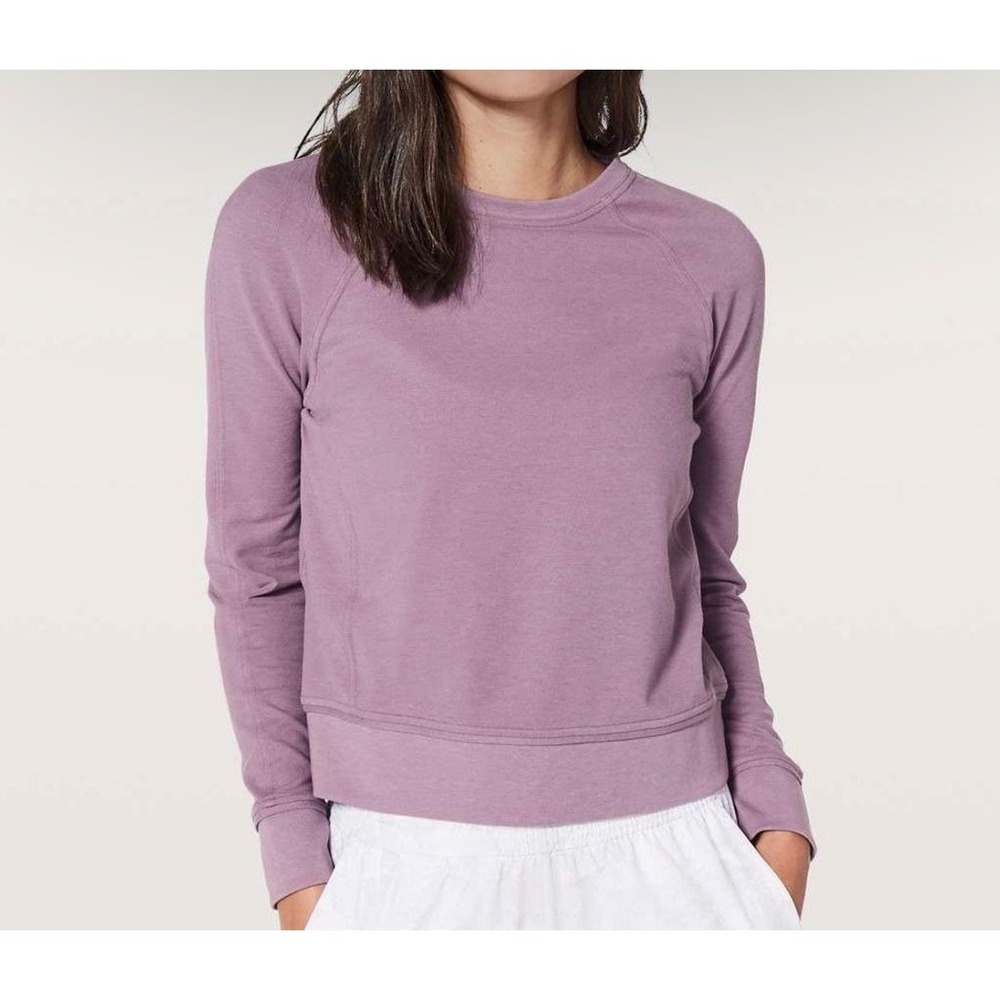 Lululemon Every Movement Cropped Crew Sweatshirt‎ Womens 2 Mauve Athleisure